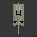Green Military Tank 3D Model With Long Barrel Tracks And Turret Structure