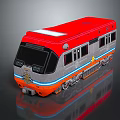 Red Modern Train With Streamlined Design Shiny Exterior And Windows