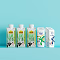 Bathroom Accessories Collection With Bottled Products On Blue Background And Simple Design