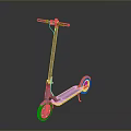 Modern Silver Electric Scooter With Black Handlebars Two Wheels And Reflective Surface 3d model