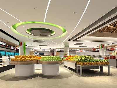 modern supermarket fruit area model