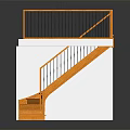 Wooden Staircase With Black Metal Railing Wooden Handrail And Steps