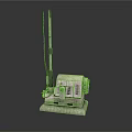 Professional Floor Cleaning Machine With Long Handle Bristled Base And Motor Unit