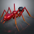 Detailed Red Ant 3D Model With Black Abdomen And Orange Legs