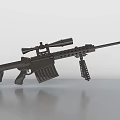 Modern Black Tactical Sniper Rifle With Scope Magazine And Bipod