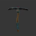 Handcrafted Axe With Wooden Handle Blue Wrapped Grip And Metal Blade