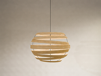 Nordic chandelier wood 3d model