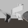Modern Spiral Staircase Designs With White Black And Grey Steps For Interior