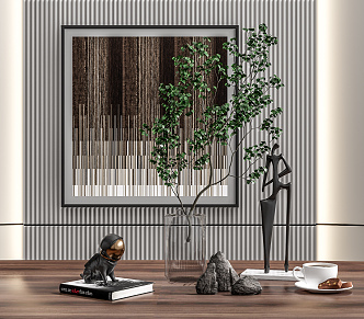 Modern Ornaments Combination Plant Vase Hanging Painting Ornaments Combination 3d model