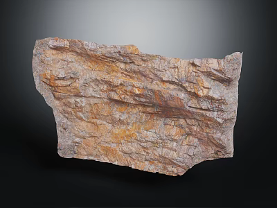 Natural Wood Stone Slab With Rough Textured Surface For Decorative Applications 3d model