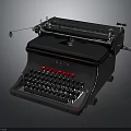 Adler Vintage Typewriter With Black Body And Red Keys Classic Design Features
