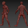 Modern game character sci-fi character space suit 3d model