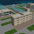 Modern School Campus Featuring Multiple Buildings Green Lawns And Walkways