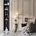 Light Luxury Single Person Sofa Casual Single Person Sofa Side Table Combination 3d model