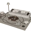 Modern sofa coffee table combination 3d model