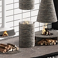 Modern Fireplace Electronic Flame Stove 3d model