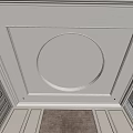 Elegant Ceiling With Square Frame And Circular Lighting 3d model