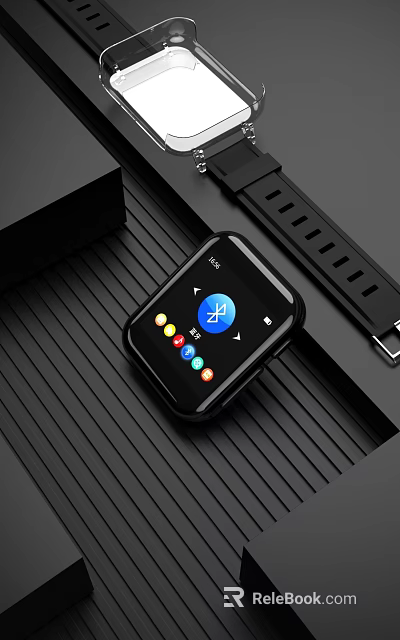 Smart Watch With Bluetooth Connection And Colorful App Icons 3d model 
