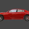 White Muscle Car With Black Grille Hood Scoop And Alloy Wheels