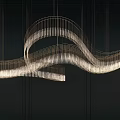 Unique-shaped Chandelier in Modern Design with Curved Metal Frame and Crystal Lighting Elements