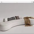 Modern Multiplayer Sofa Curved Sofa 3d model