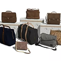 Assorted Stylish Bags With Leather Woven Fabric Brown Black Blue Duffel Handbag Crossbody Styles