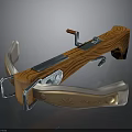 Vintage Wooden Slingshot With Metal Components And Carved Decorative Details
