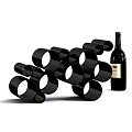 Stylish Wine Bottle Display With Modern Black Circular Wine Rack Design