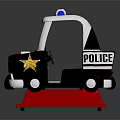 Toy Police Car With Black White Design Red Blue Lights And Red Base