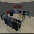 Clothing Racks Display Various Clothes T-shirts Shirts Pants And Sale 50%