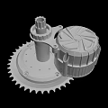 Heavy Duty Metal Hardware Tool Part With Sprocket Gear And Cylindrical Housing