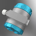 Industrial Hardware Instrument With Blue Digital Display Metal Housing And Threaded Connection For Industrial Use