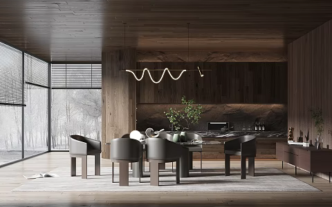 Modern Poliform Restaurant 3d model