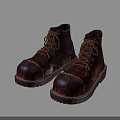 Brown Leather Lace up Boots With Stitching Detail And Thick Sole For Everyday Wear