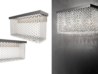 Modern Crystal Wall Light With Sleek Metal Frame And Decorative Design 3d model