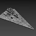 Epic Game Movie Character Large Spaceship 3D Model With Detailed Surface And Command Tower