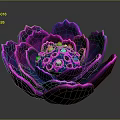 Vibrant Purple Lotus Plant With Layered Petals And Green Central Protrusions