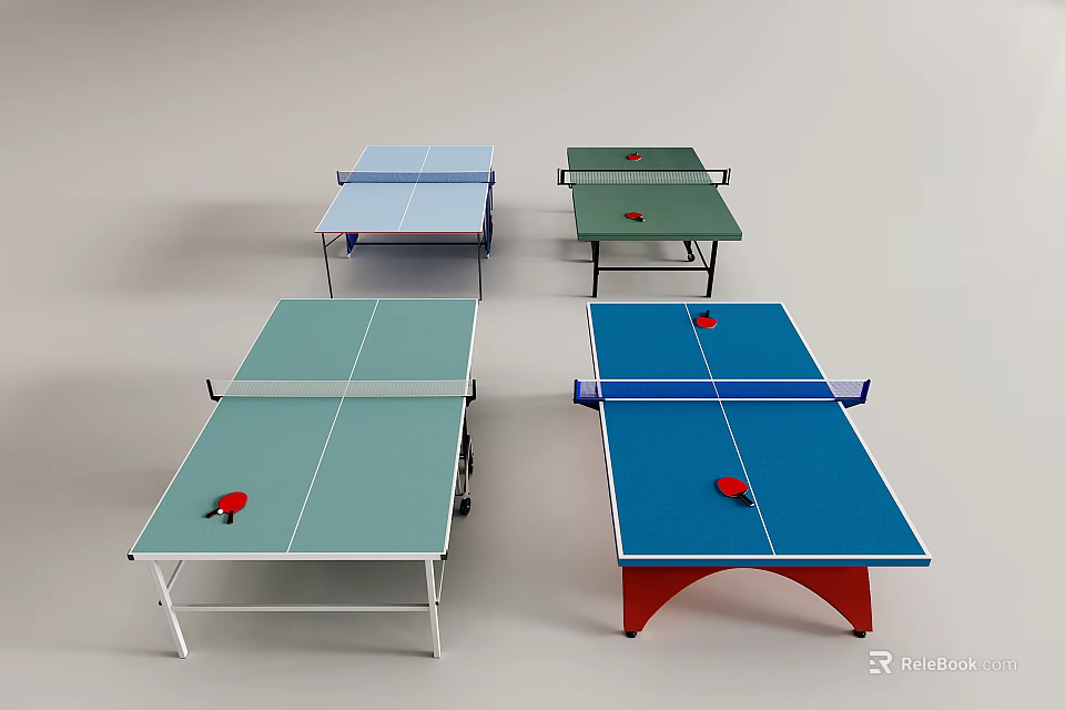 Colorful Foldable Ping Pong Tables With Various Colors And Stylish Designs 3d model 