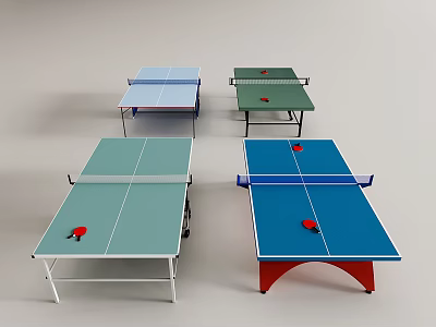 Colorful Foldable Ping Pong Tables With Various Colors And Stylish Designs 3d model