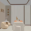 Luxurious SPA Sauna Interior Design With Massage Table Comfortable Seats And Soft Lighting 3d model