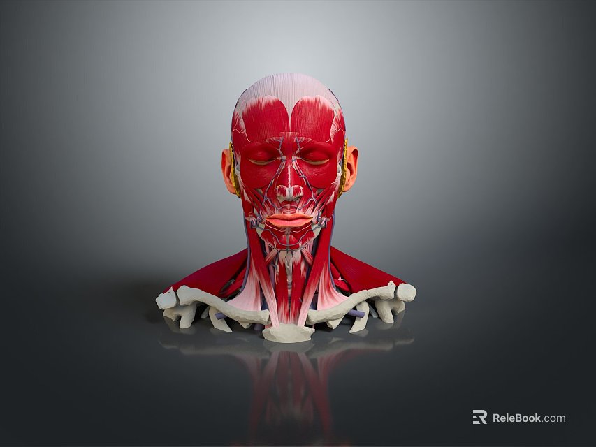 Medical Device 3D Model of Head Muscle and Skeletal Structure 3d model 