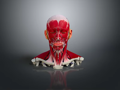Medical Device 3D Model of Head Muscle and Skeletal Structure 3d model