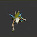 Vibrant Fairy Elf Character With Blue Wings Green Yellow Outfit And Floral Decorations
