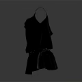 Stylish Black Sleeveless V Neck Dress With Pleated Skirt And Beaded Belt