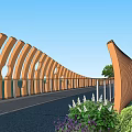 Modern Special-shaped Landscape Bridge Greenway Landscape Bridge Curve Landscape Bridge Park Landscape Bridge 3d model