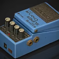 Blue BOSS SUPER CHORUS Effects Pedal with Knobs Switches and Interfaces for Mobile Digital Devices 3d model