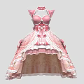 Pink Princess Dress With Bow Accents Lace Details And Layered Ruffles