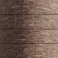 Red Brick Cylindrical Architectural Structure With Exterior Textured Surface Design