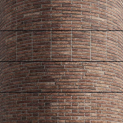 Red Brick Cylindrical Architectural Structure With Exterior Textured Surface Design 3d model