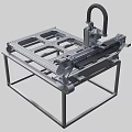 Industrial CNC Cutting Machine With Metal Frame Mechanical Arm And Square Platform 3d model